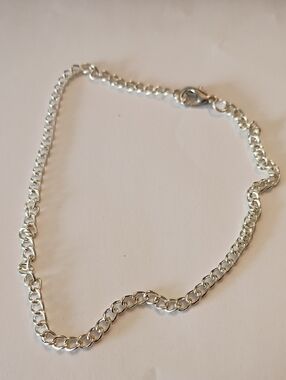 Sterling-Effect Silver Chain Bracelet for Men
